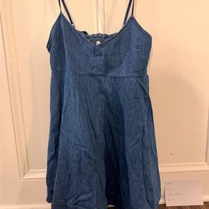 American Eagle Outfitters Dark Denim Bow Sundress